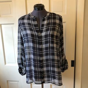 Joie ‘Nura’ Plaid Silk Blouse